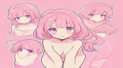 萌系打屁股漫画治愈系合集封面,粉色调背景下圆润可爱角色