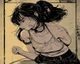 日系风格打屁股漫画封面，精细线条描绘角色动态，传统日漫美学风格