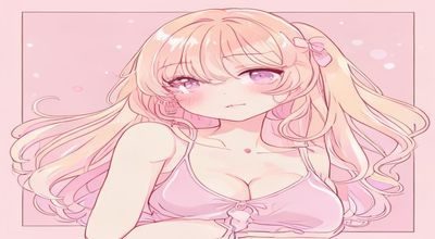 萌系打屁股漫画治愈系合集封面，粉色调背景下圆润可爱角色